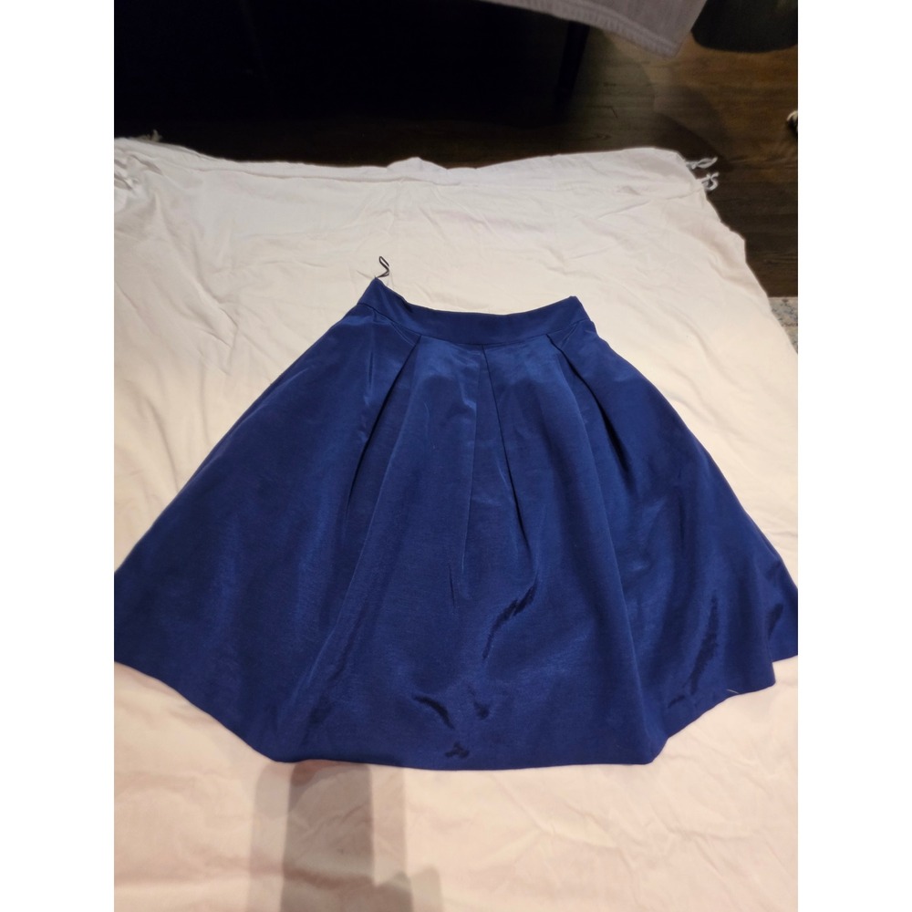 LulaKate Charleston Royal Blue Pleated A-Line Skirt Size 6 Cocktail Bridesmaid